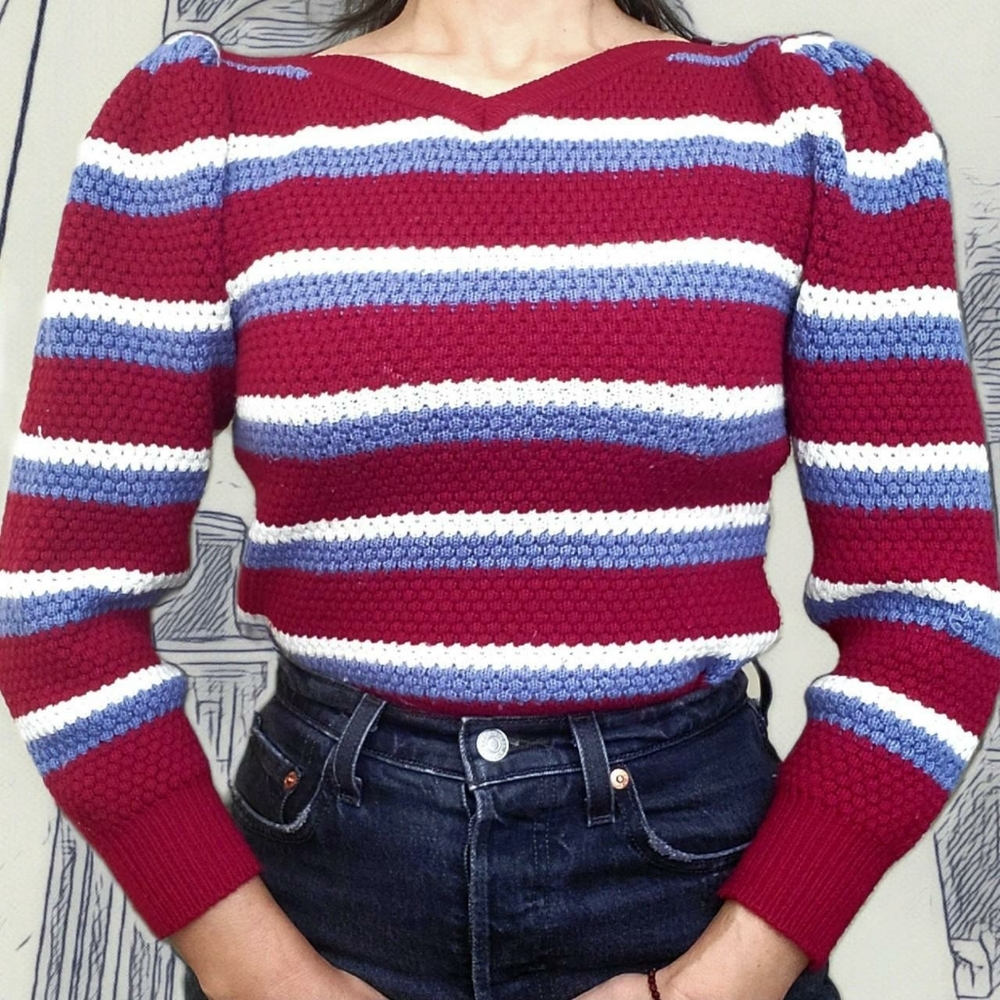Vintage 70s knobby knit sweater